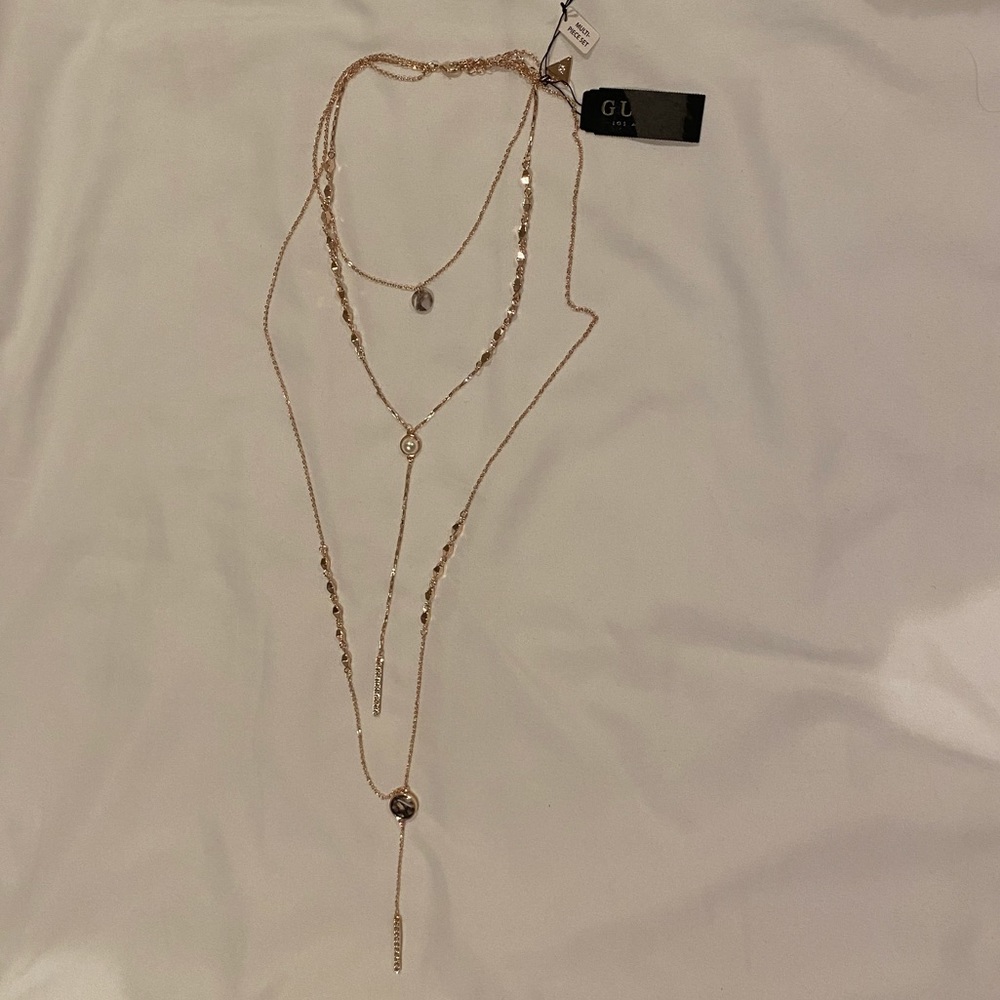 Guess rose gold layered necklace